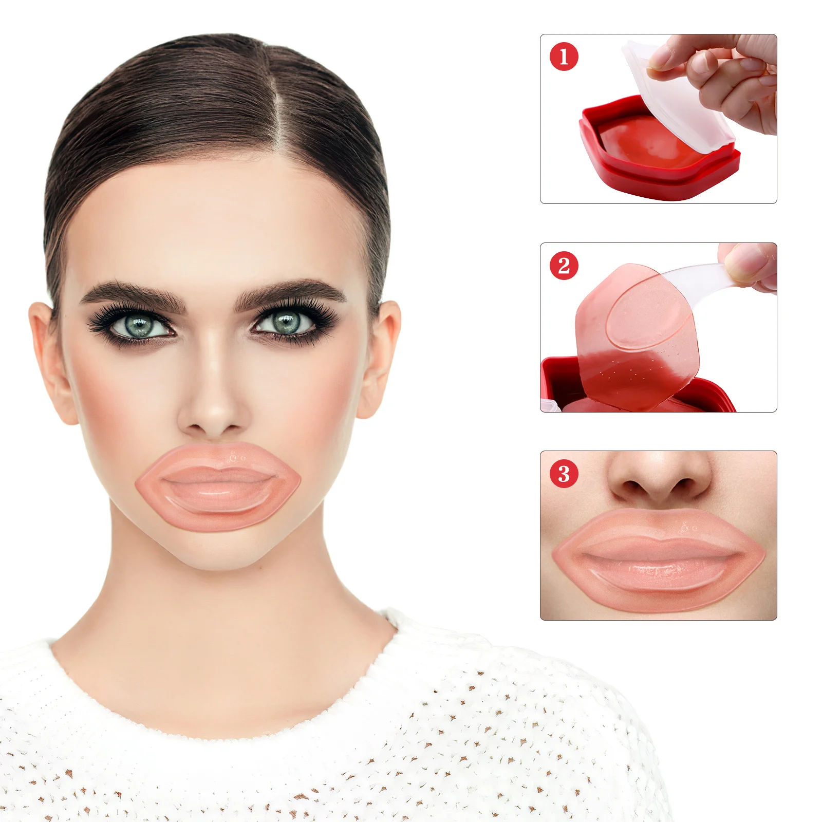 

20pcs Lip Mask Gel Moisturizing Pads for Dry Lips Non Woven Fabric Skin Care Essence Night Treatment Wrinkle Resistance