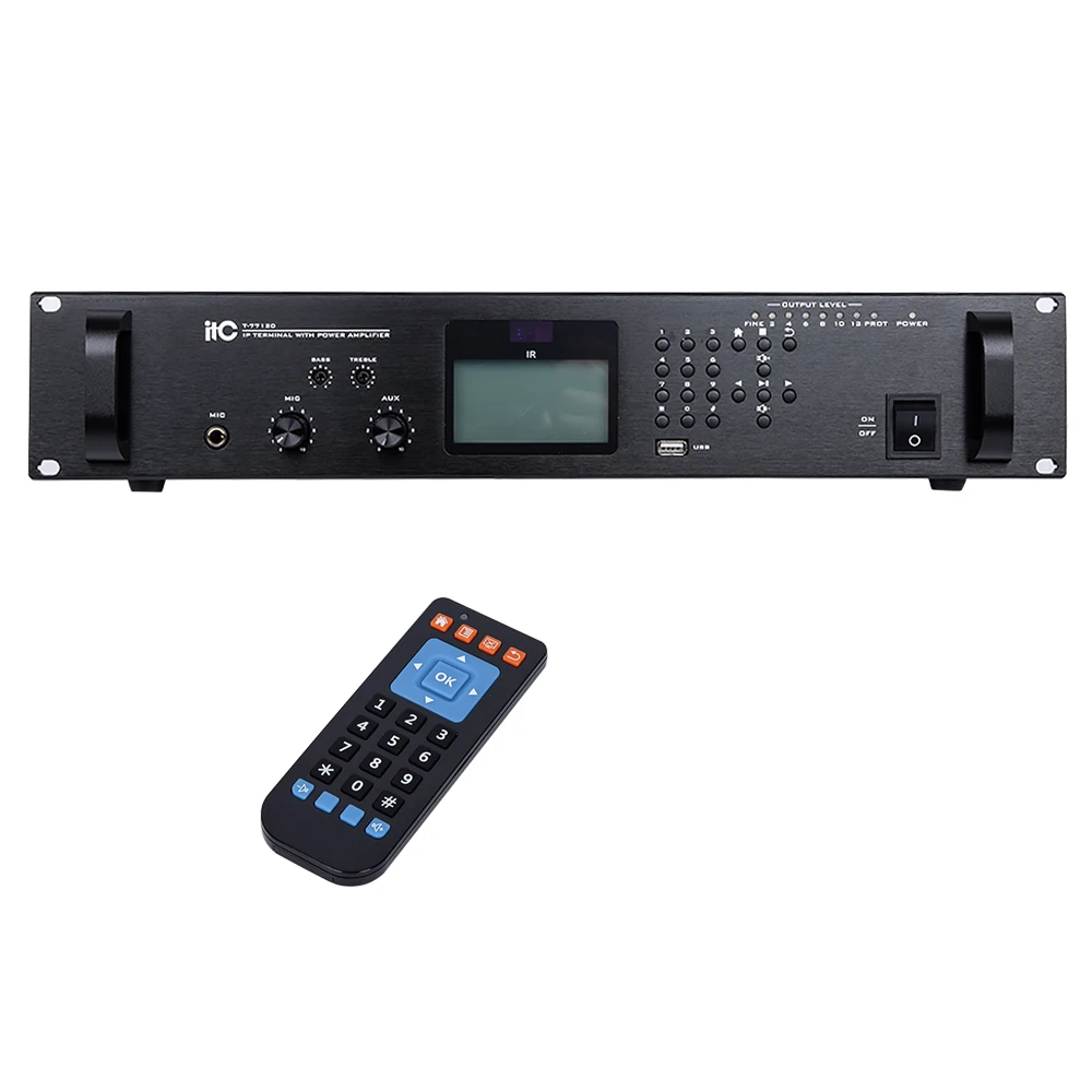 Professional 6 Channel 500 Watt USB Power IP Amplifier