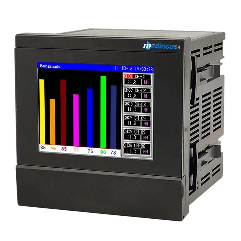 

MPR800:Industrial Digital Multi 6 Channel 4-20ma+PT100+Thermocouple Paperless Temperature Data Chart Recorder with USB+RS485