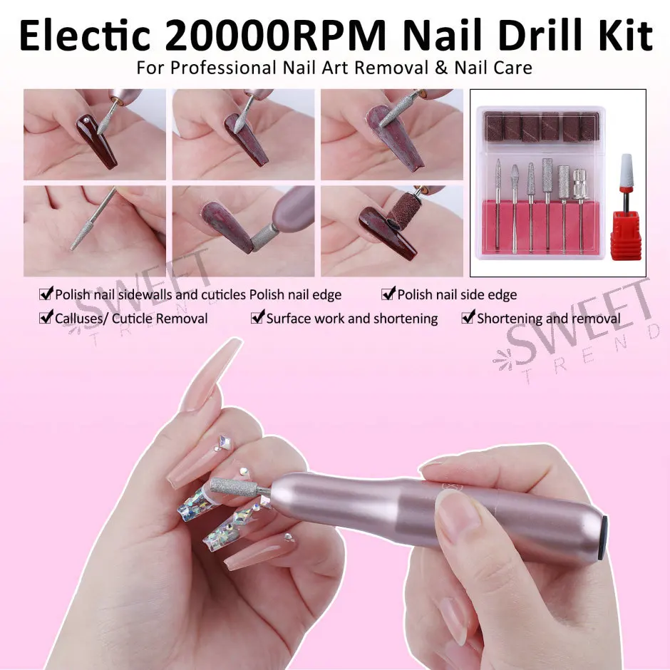 Professional Nail Extension Kit Complete Basic Gel 48W Nail Lamp Acrylic Powder Sticker Tools Electric Drill Rhinestone Manicure