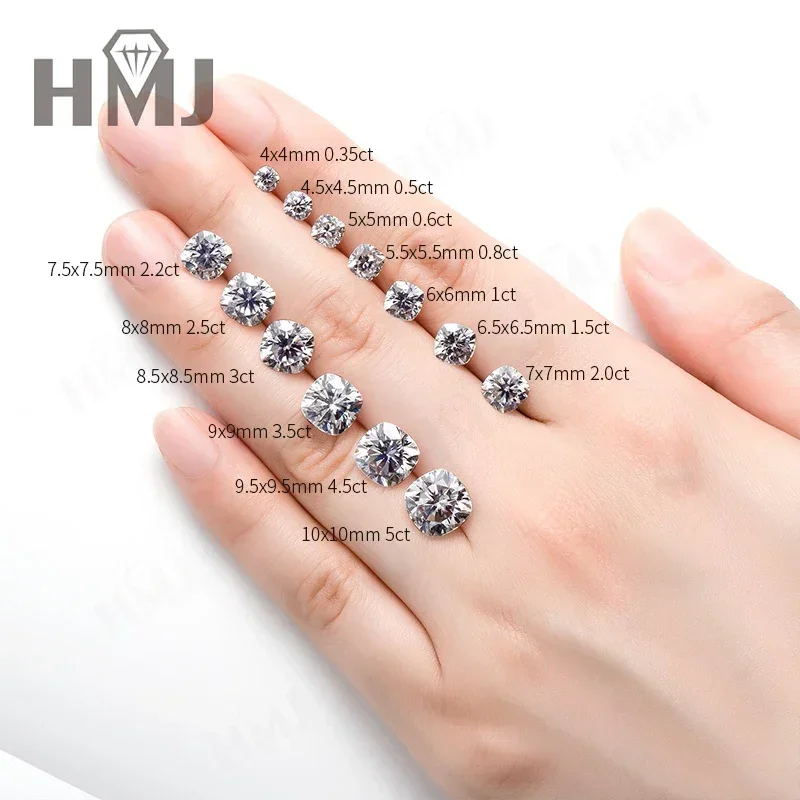 【قطع كاملة】D لون مويسانيتي دايموند مستدير / بيضاوي / كمثرى / مشع / زمرد / قلب / أميرة / وسادة / Asscher مع GRA #6