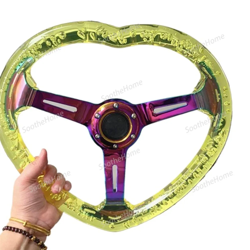 Modified Steering Wheel: Racing Heart-Shaped steering wheel Modified Bubble Steer Wheel, Universal Modified steer Wheels
