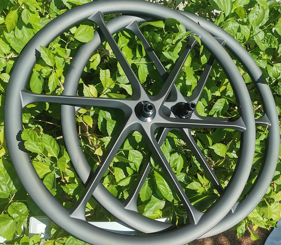 

Carbon 6 Spokes Road Bike Disc Wheel 35MM Clincher Gravel Disc Six Spokes Bicycle Disc Wheelset Front 12x100 Rear 12x142 700C