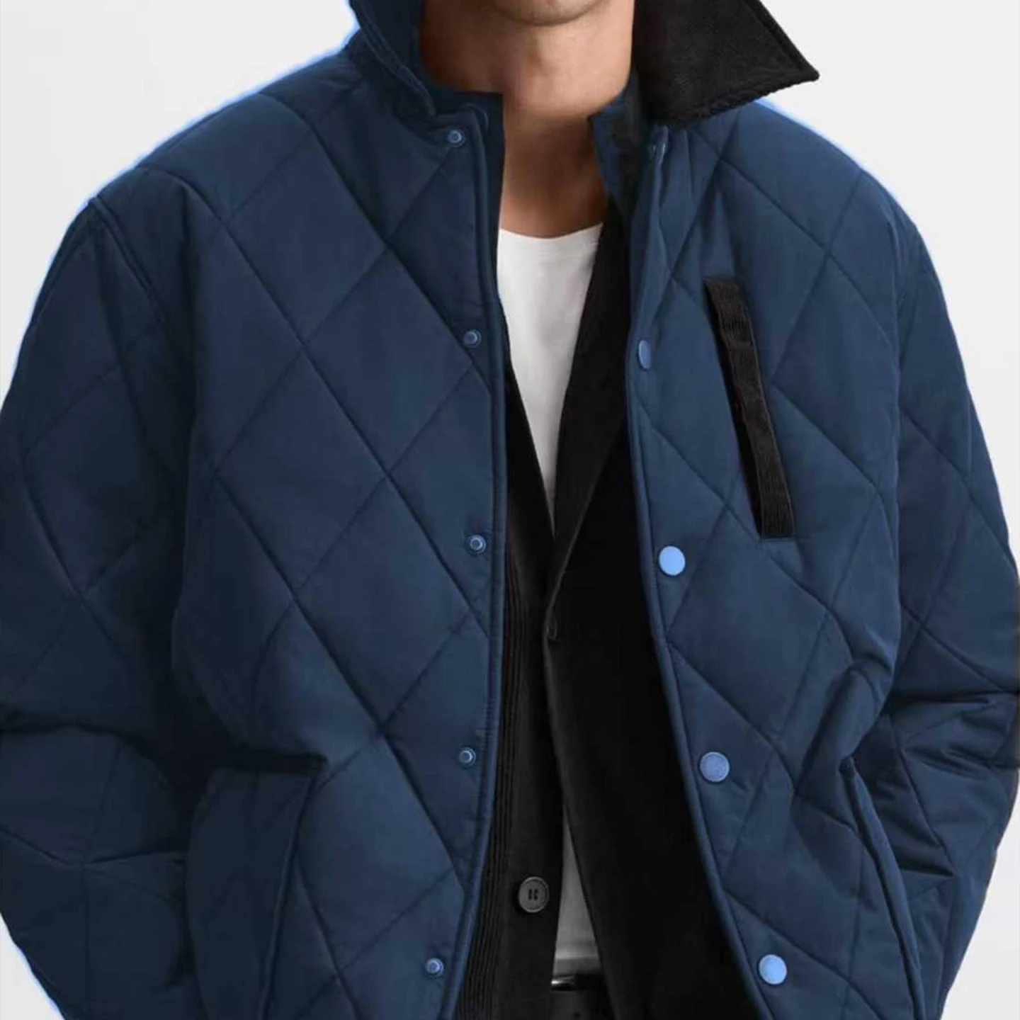 

New Autumn 2025 Men's Cotton Jaet Crop Top Splice Collar Outfall Z Ada Ta Brand Loebuse Sle Long Sve Warm Faionable