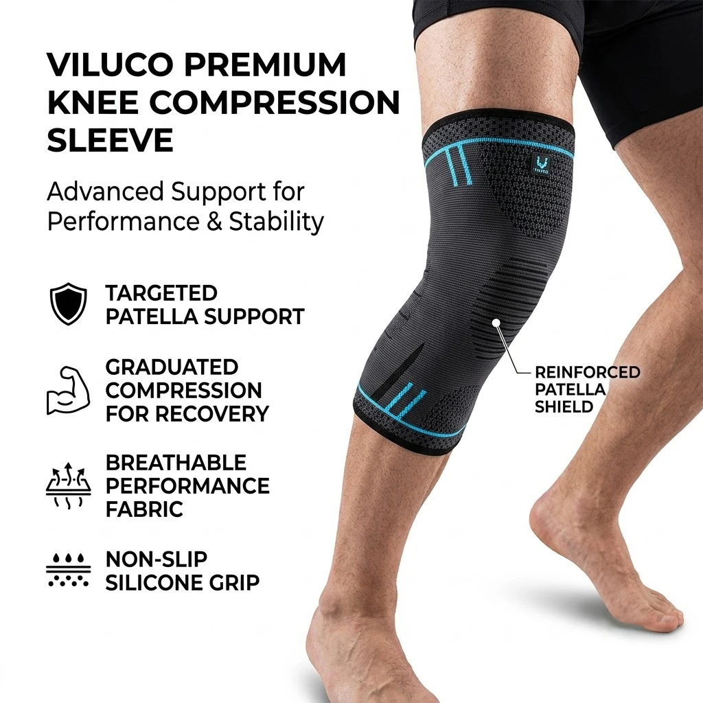 1 genouillère de sport, soulage la douleur au genou, offre un soutien stable, avec rembourrage ergonomique pour les tendons