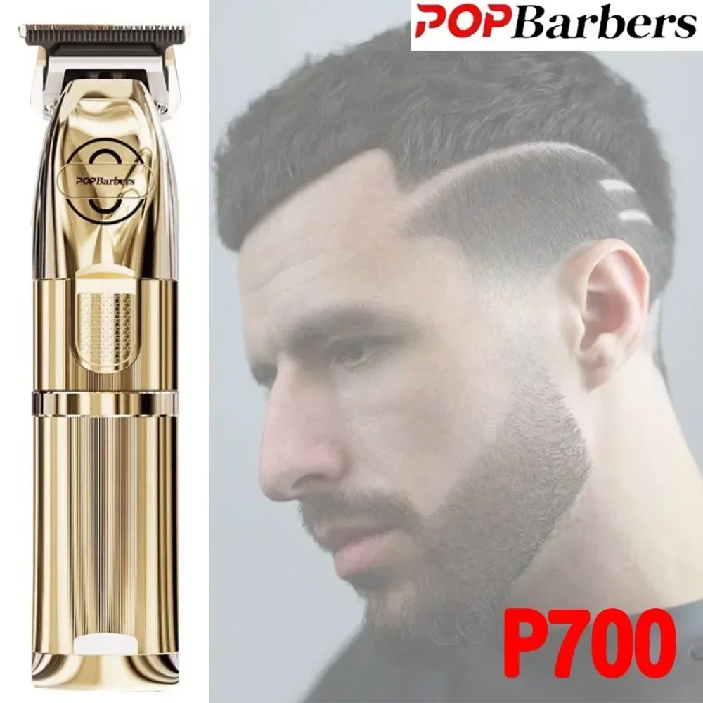 

Pop Barbers P700 Профессиональная электрическая машинка для стрижки волос с масляной головкой, золотые ножницы для резьбы, бритва для полного ухода за волосами