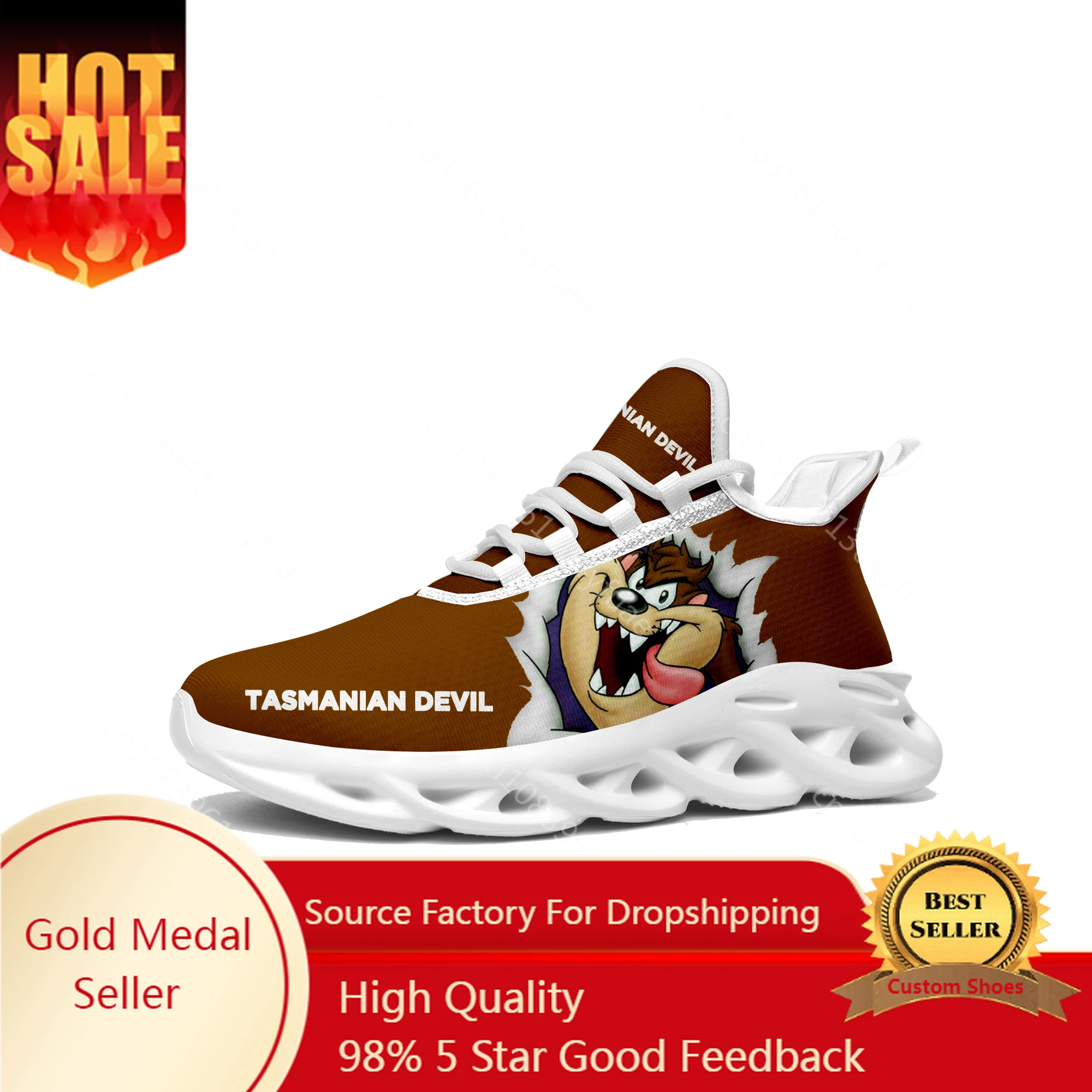 D-Devil Flats Sneakers Mens Womens Teenager T-TazmanianSports Running Shoes High Quality Cartoon Custom Lace Up Mesh Footwear