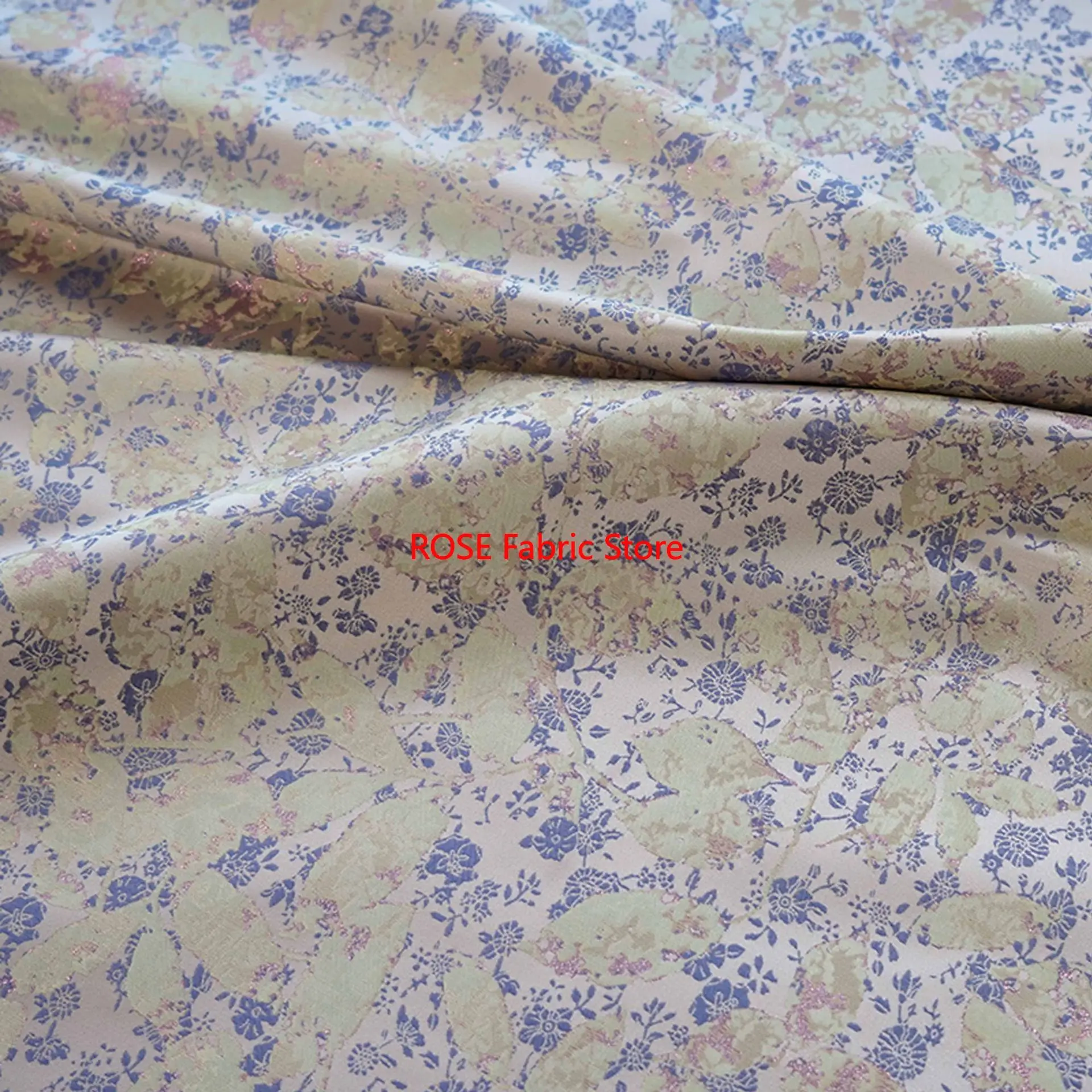 

1-метровая элегантная мерцающая розовая блестящая шелковая жаккардовая ткань с цветочным принтом, изысканное платье, косметичка, декоративная швейная ткань