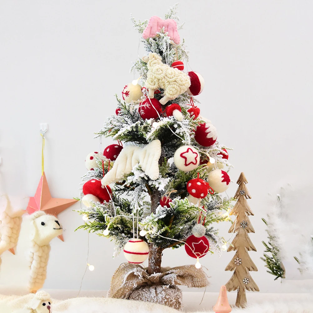 

6 Pcs Decoration Wool Ball Pendant Christmas Tree Ornament Felt Decorations Balls