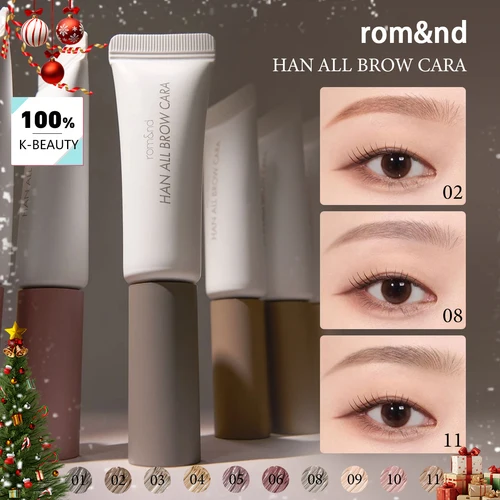 Rom&nd HAN ALL BROW CARA, ligero, sin grupos, definición de hebras definidas, duradero, a prueba de decoloración, brillante, K-Beauty, maquillaje coreano