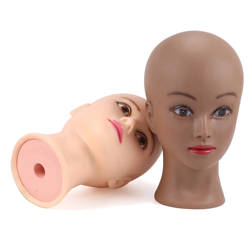 Yajukai Afro Cosmetologia Testa di Manichino Testa di Manichino Calvo Per Parrucche Fare Parrucca Cappello Occhiali Display Testa di polistirolo Può Metti Spilli