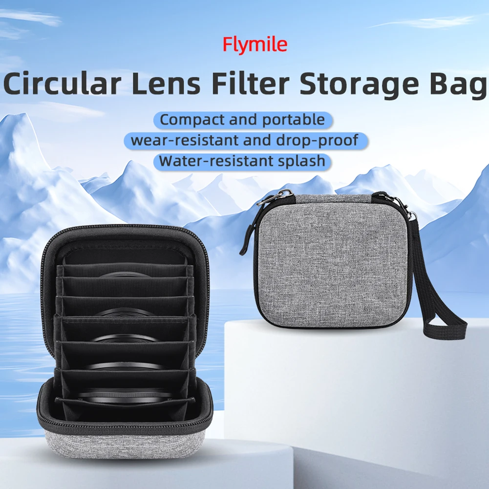 Hard Shell Lens Filter Bag Up To 95mm Filter Carrying Case Waterproof Protective Lens Filter Bag for DJI AVATA 2/Mini 3 Pro