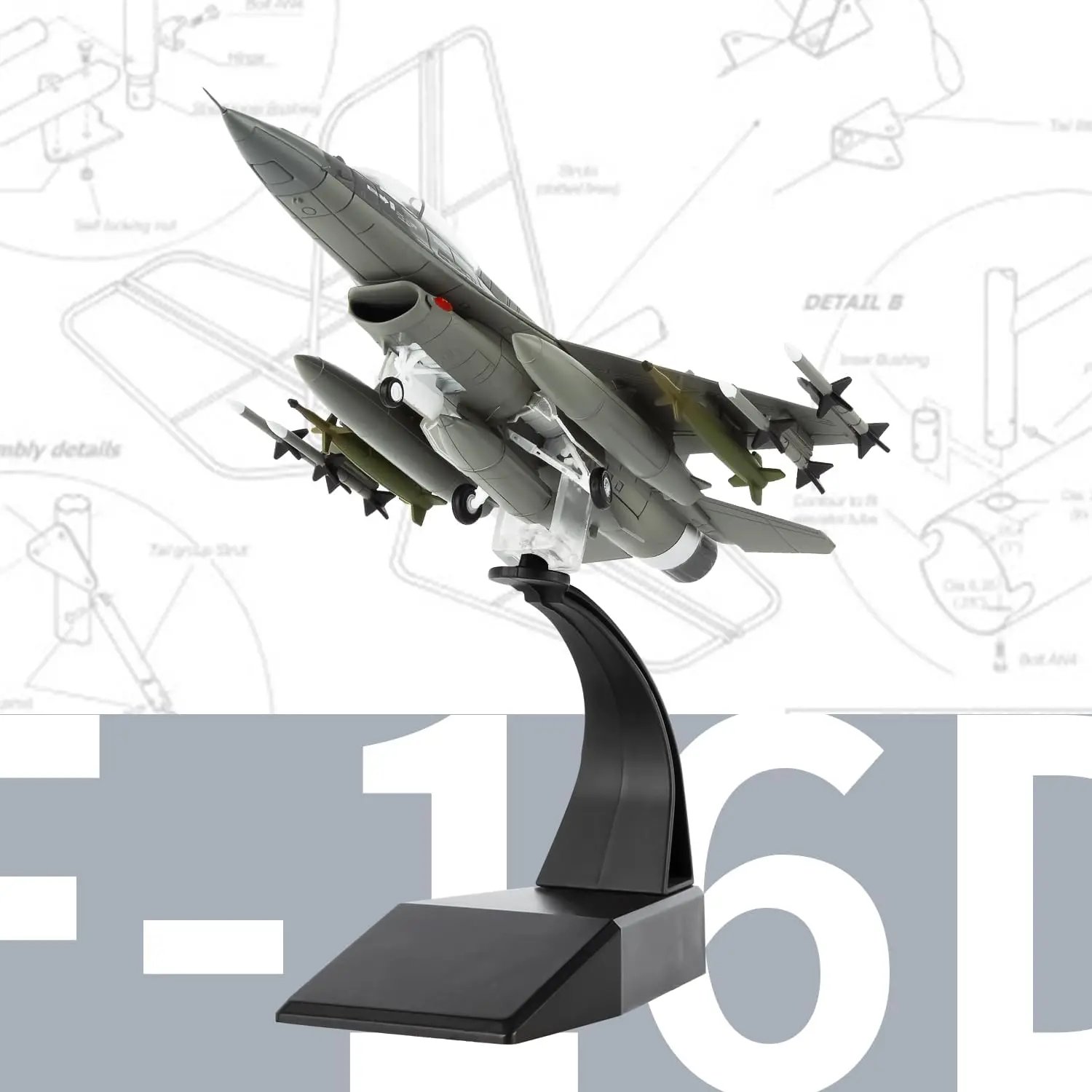 1:72 군용 모델 비행기 F-16D Mira 팬텀 합금 비행기 모델, 컬렉션 및 선물용 모델 비행기