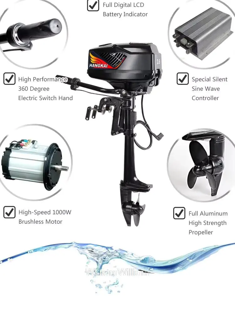 

Promotion Free Ship Brand New HANGKAI 5.0HP Brushless Electric Boat Outboard Motors With 48V 1200W Output Fishing Boats Engine