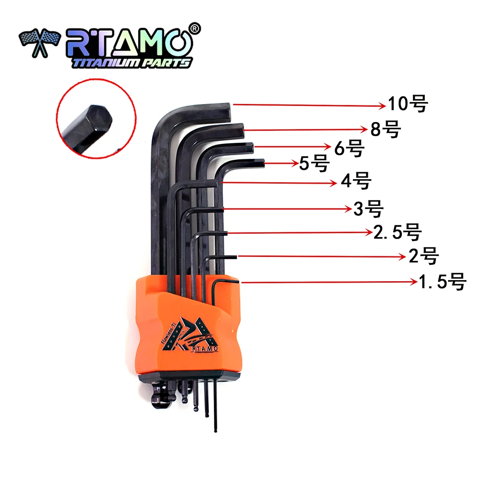 Juego de llaves de perno RTAMO T10-T50 con cabeza Torx o cabeza hexagonal
