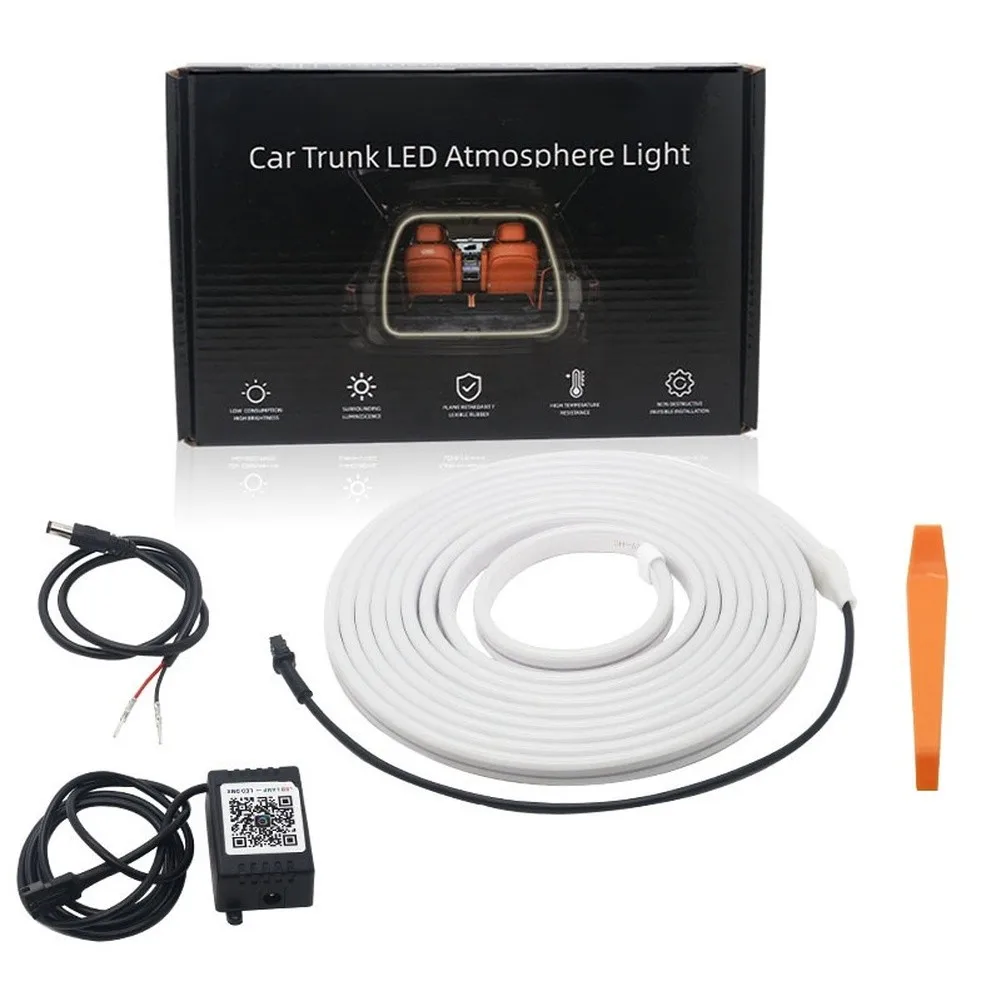 Flexible Silicone Car Trunk LED Strip Light with RGB Automatic Sensor Waterproof Design Fits Most 12 Volt Vehicles 400cm