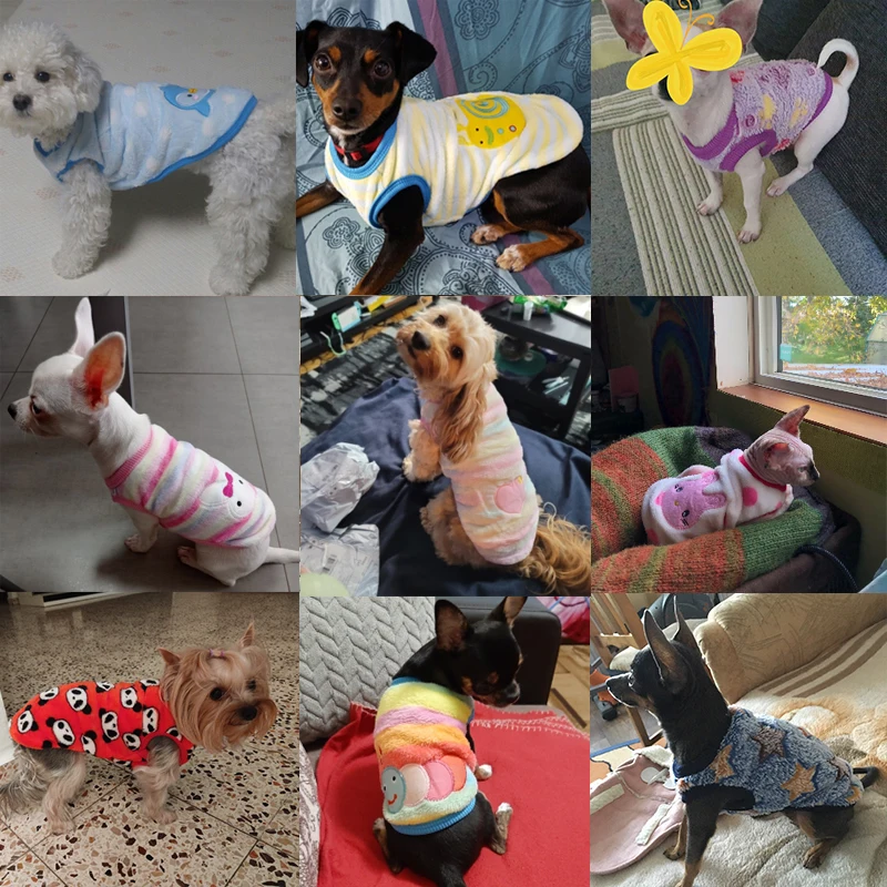 Ropa de lana suave para perros pequeños y gatos, Abrigos, Chaquetas, chaleco, ropa cálida para mascotas, suéter, disfraz, Invierno