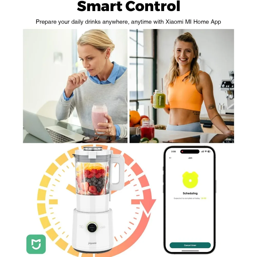 JOYAMI Countertop Food Blender, Hot Soup Maker, Mijia App Control, Adjustable 9-Speed, Pulse - Blending, Crushing