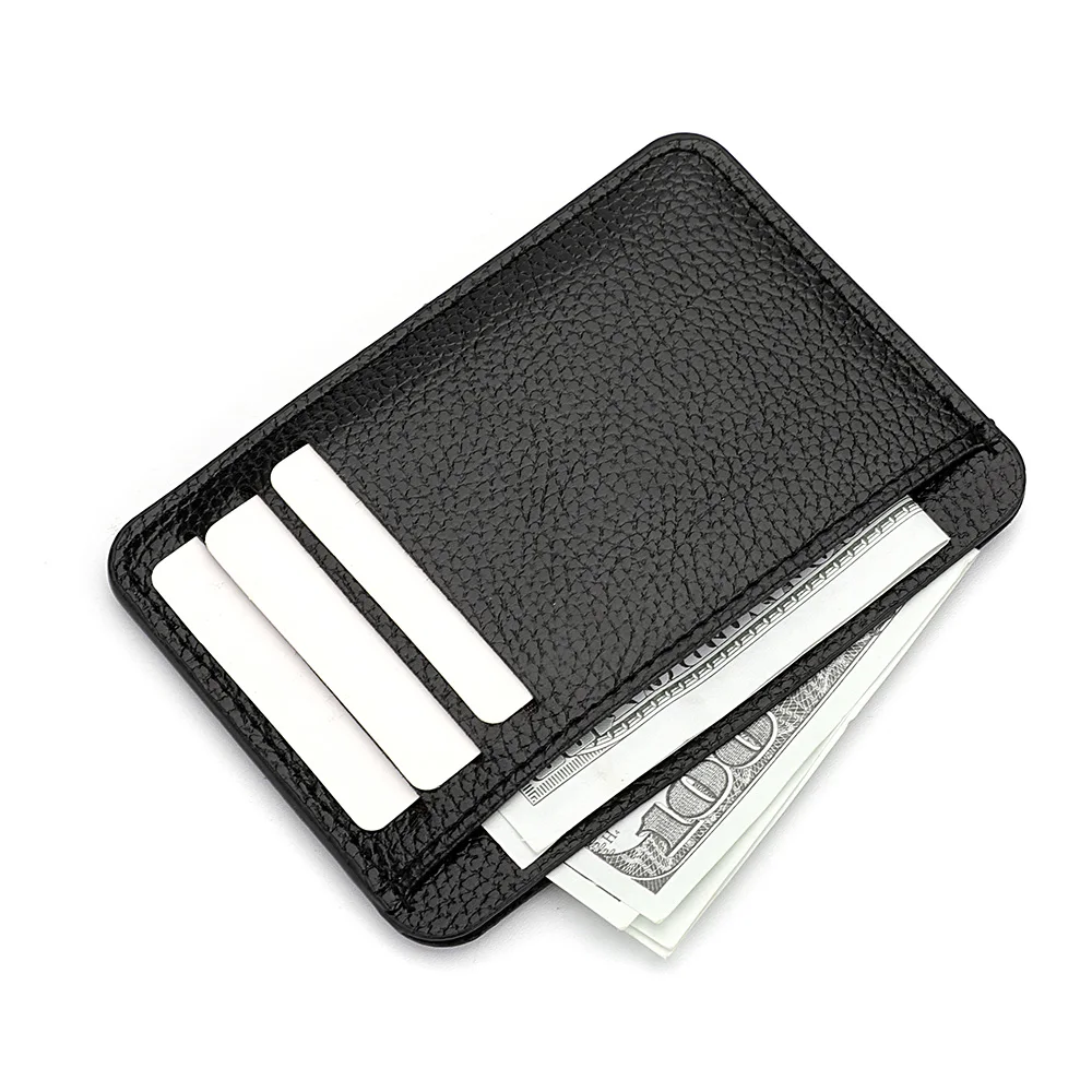 1 قطعة المرأة قصيرة رقيقة جدا موضة صغيرة بطاقة البنك حامل بطاقة الائتمان محفظة بسيطة حامل بطاقة جلدية بولي PU #5