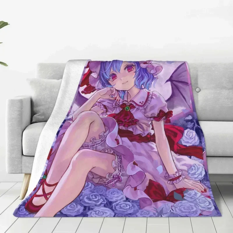 Remilia Scarlet Touhou Project Blanket Flannel Throw Blankets Summer Air Conditioning Portable Soft Warm Bedspreads