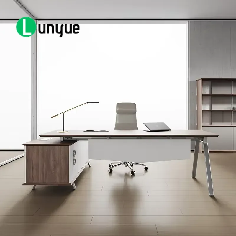 Custom Size L Shaped Executive Desk Simple Wooden Modular Office Manager Desk Durable Furniture for Home Office Business Use