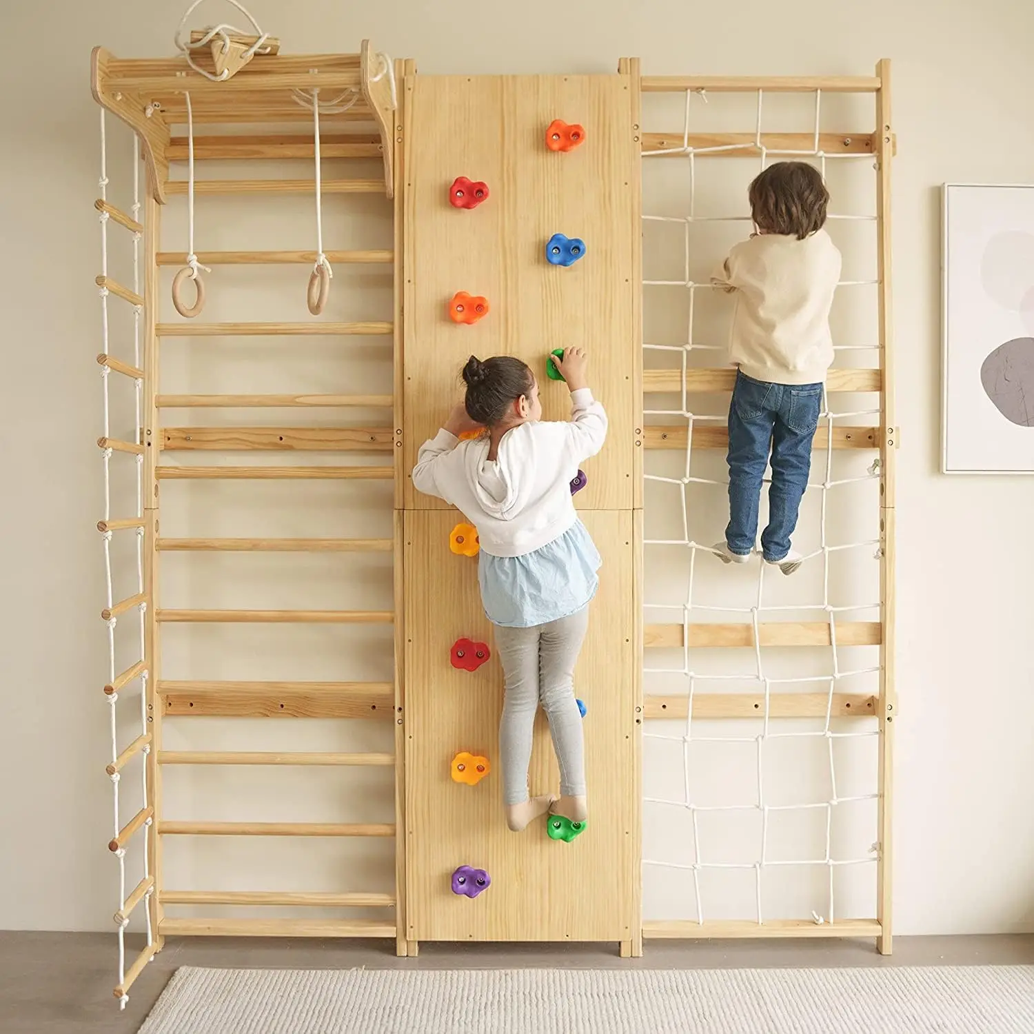 Factory Wholesale 9 in 1 Climbing Wall Games for Kids Climbing Ladder Gym Set