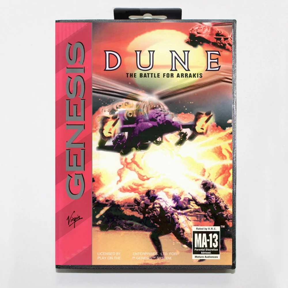 Dune The Battle for Arrakis MD Game Cartridge with USA Box for 16 Bit Sega Megadrive Genesis System