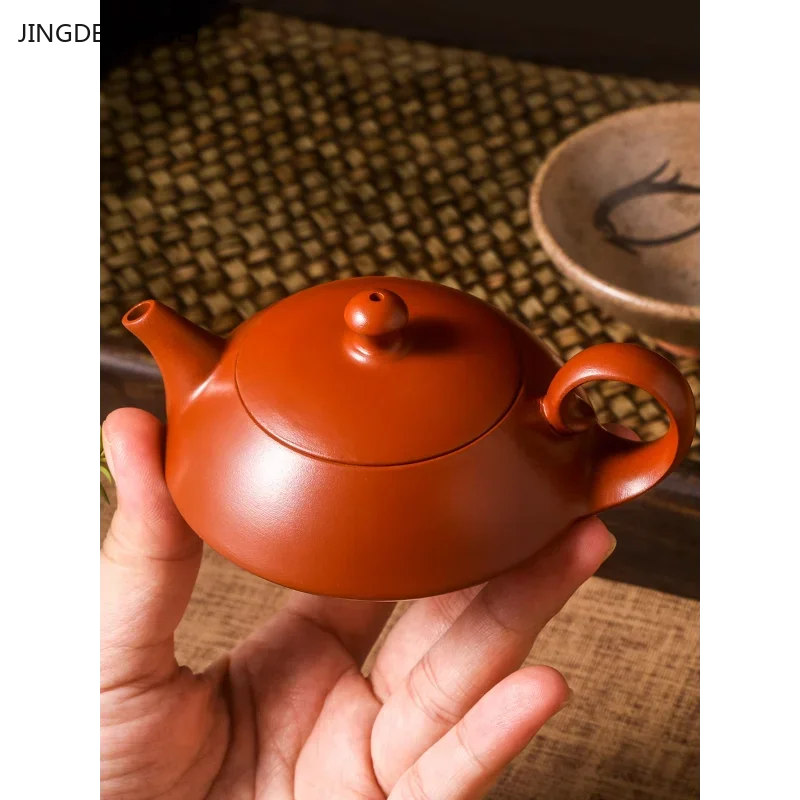 1PCS Yixing handmade purple clay single person teapot original ore old purple clay living room office divine lamp shaped tea set