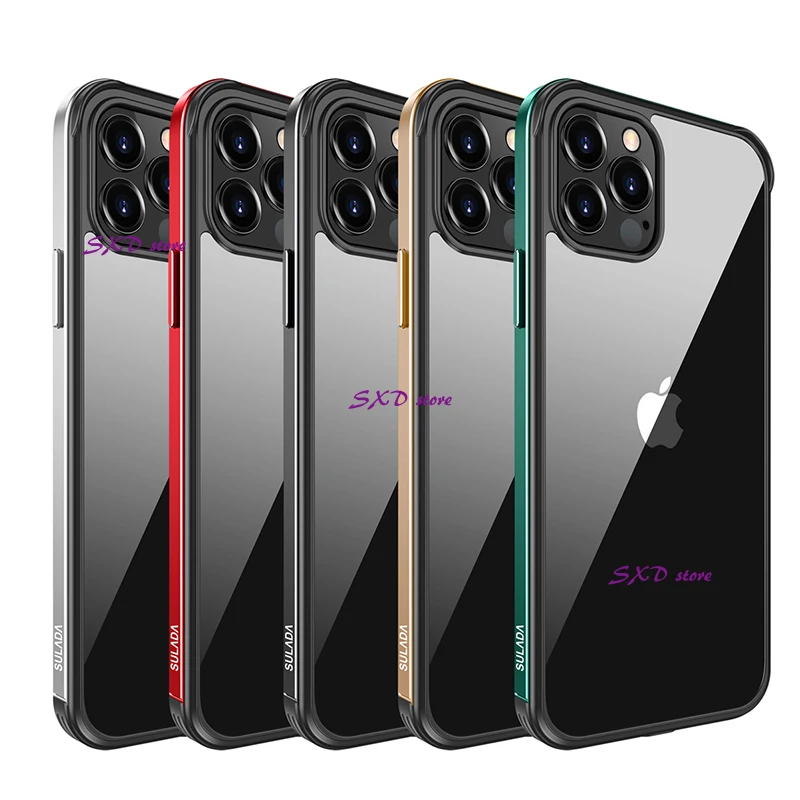 Transparent Nano Glass Case iPhone 11 12 Pro Max Quality Metal Frame Luxury Phone 6 7 8 Plus Clear Cover iPhone X Xr Xs Max case