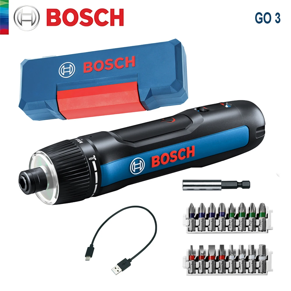 

Bosch GO 3 Cordless Screwdriver Set 3.6V 5Nm 2 Ah Battery Electric Screw Driver Mini Hand Drill Home Multi-Function Power Tool