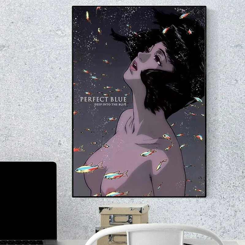 Anime Perfect Blue Posters Aesthetic Manga Comic Movie Decorative Painting Wall Art Prints Kawaii Room Decor Home Canvas Poster