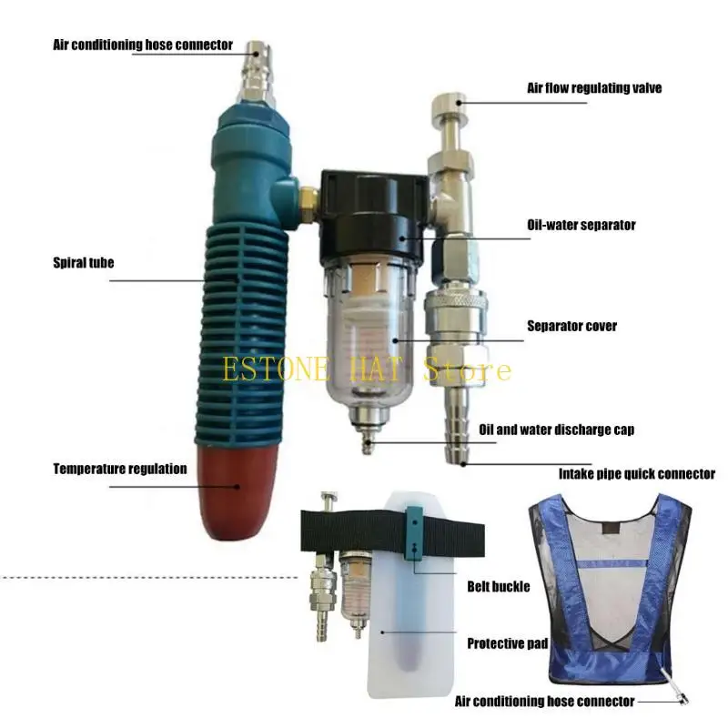 49MF Vortici Tubo condizionata Gilet Gilet Saldatura Acciaio compressa Raffreddamento Gilet Raffreddamento