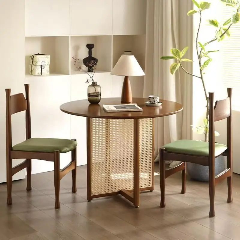 Silla De Comedor De madera De terciopelo, Silla De Comedor De lujo De diseñador francés Retro, Sillas De Comedor Vintage, muebles De madera
