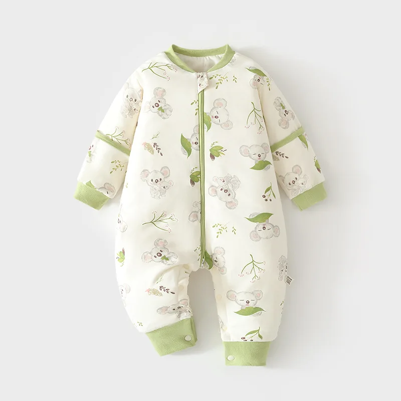 

Детский спальный мешок для осени и зимы, с раздельными ножками, утепленная пижама для новорожденных, на молнии, многофункциональное одеяло-антикик.