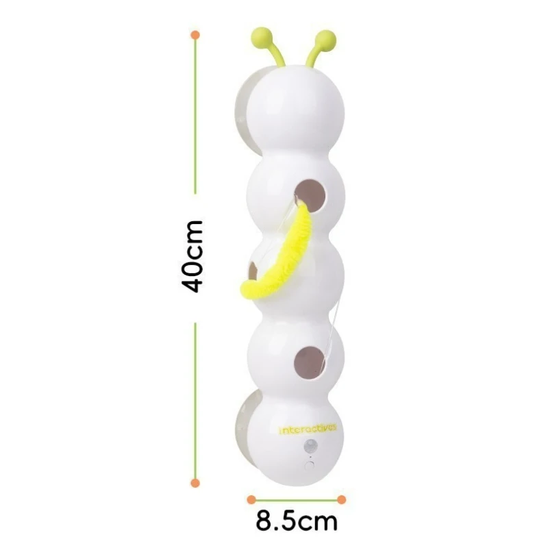 

Interactive Cat Teaser Toy Smart Caterpillar Suction Cup Feather Tail Automatic Self Play Pet Toy Indoor Entertainment Supplies