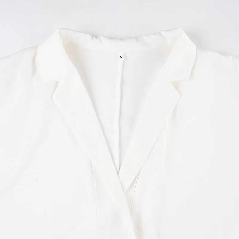 2025年秋 レディース 無地シャツ ノッチクロス ディープVネック 長袖 ルーズ カジュアル オールマッチング ベーシックトップス オフィスレディブラウス