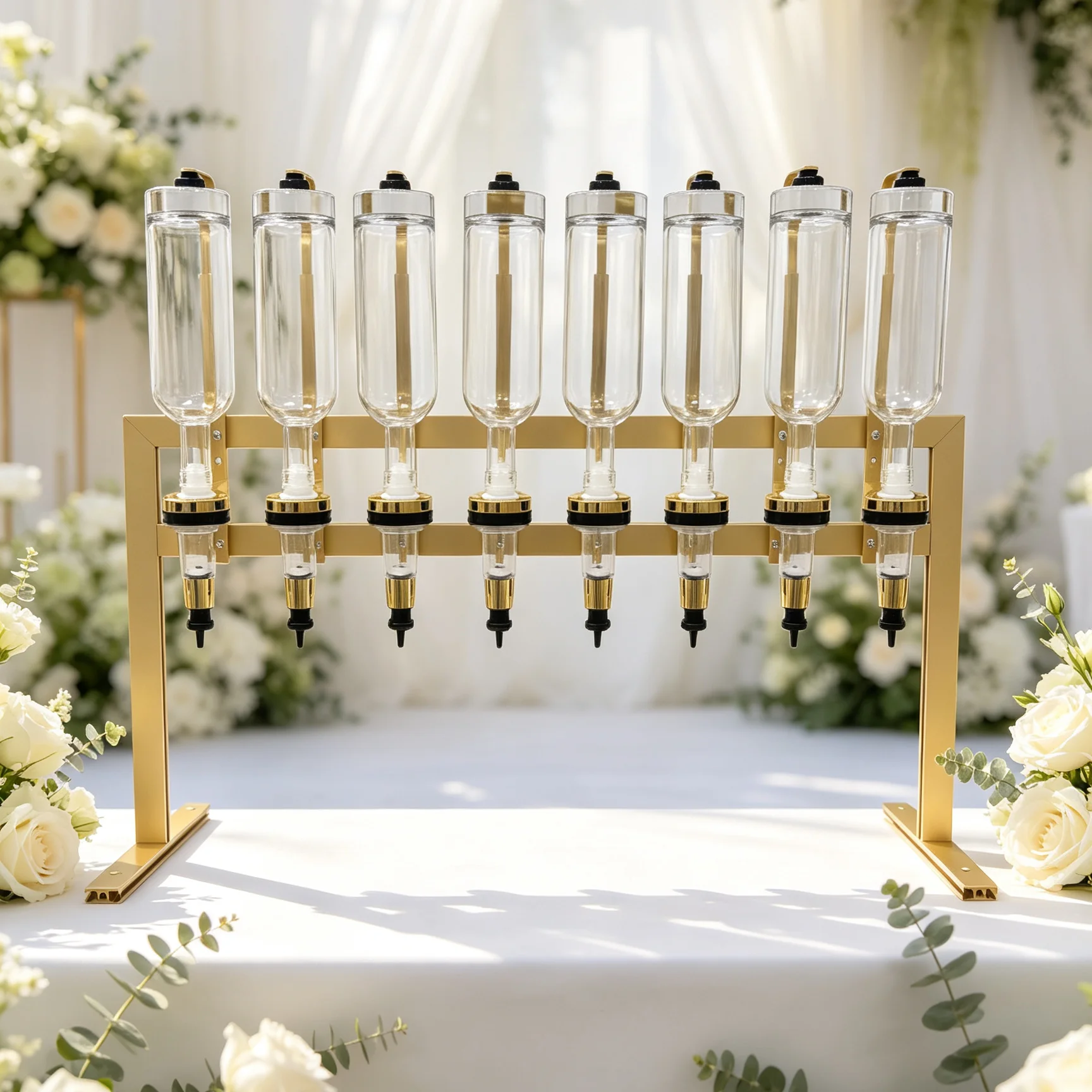 Gold 500ml 8 Bottle Perfume Dispenser Tabletop Fragrance Display Stand Countertop Organizer Bedroom Wedding Home Decor