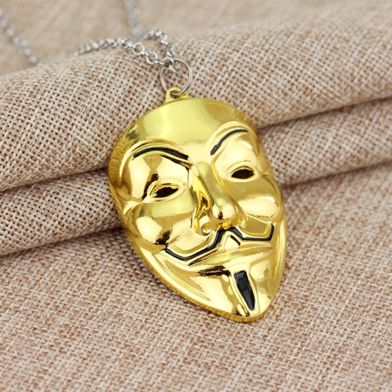 1 Pcs Car Pendant Decoration Mask Man V For Vendetta Rearview Mirror Trim Accessory Hanging Necklace Ornament Gift Car Pendant