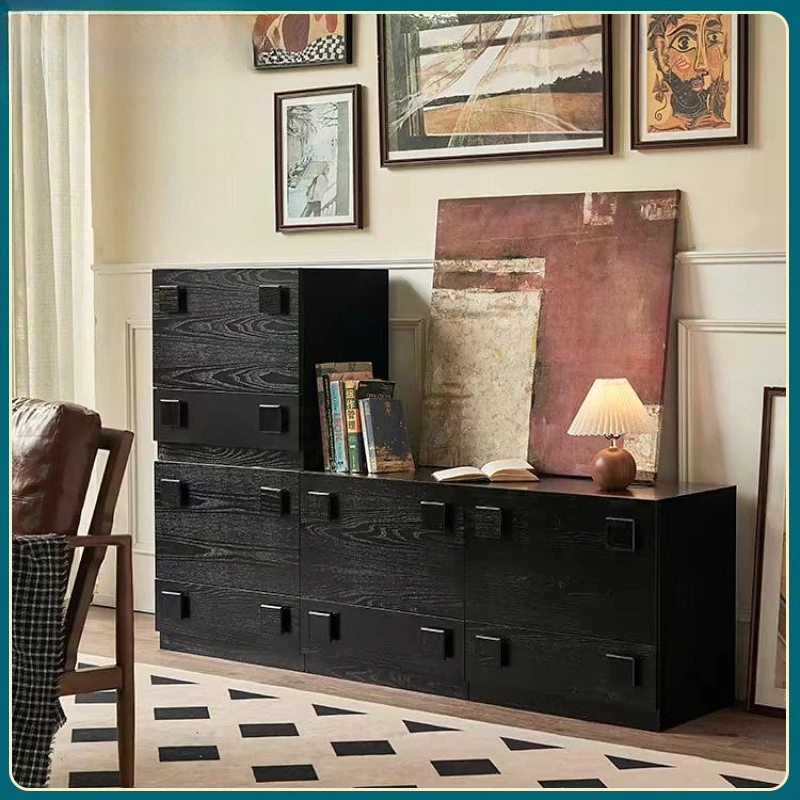 

French retro high-end sense, light luxury solid wood chest