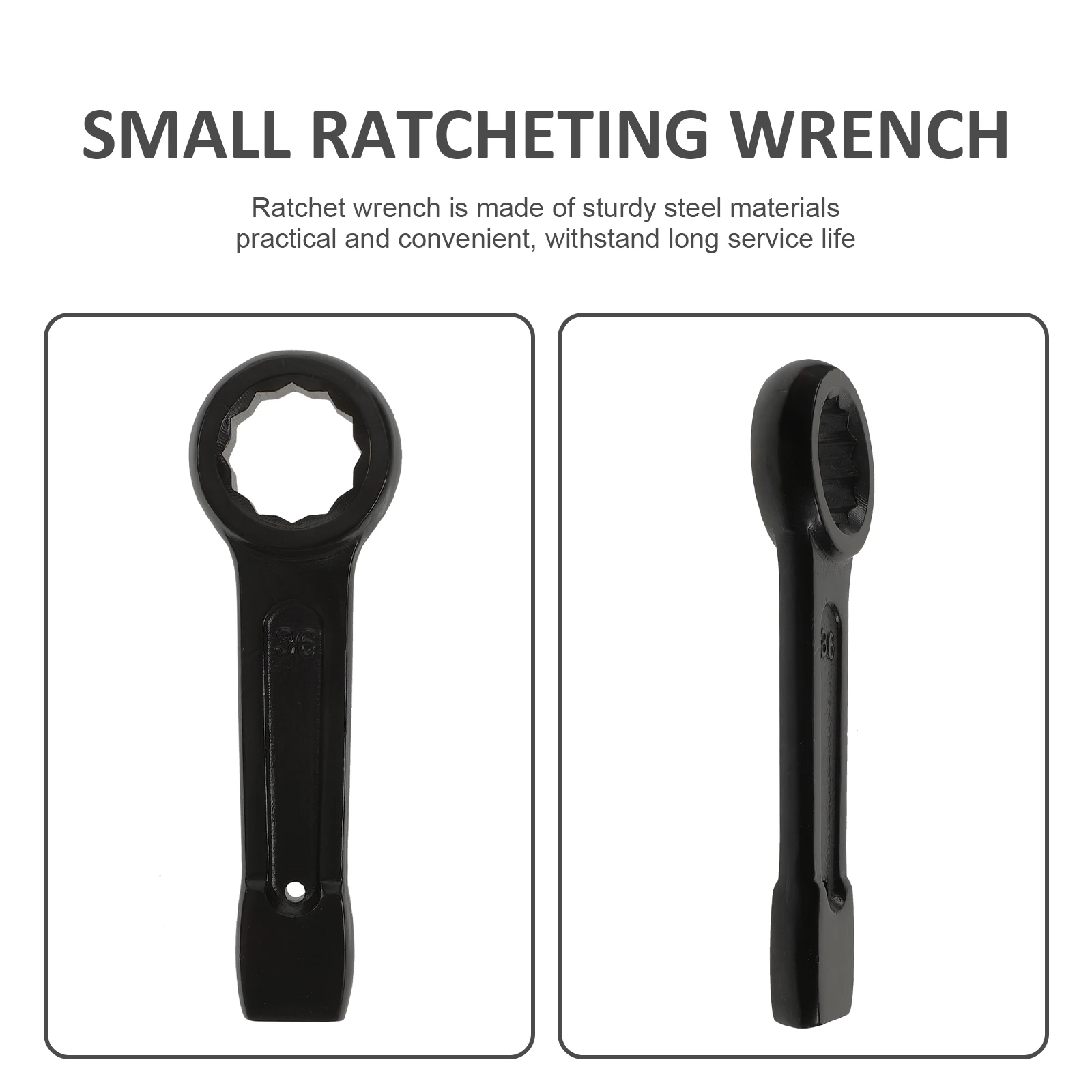

Heavy Duty Ratcheting Wrench 36mm Steel Offset Spanner Bolt Nut Wrenches Maintenance Small Spaces Practical Durability