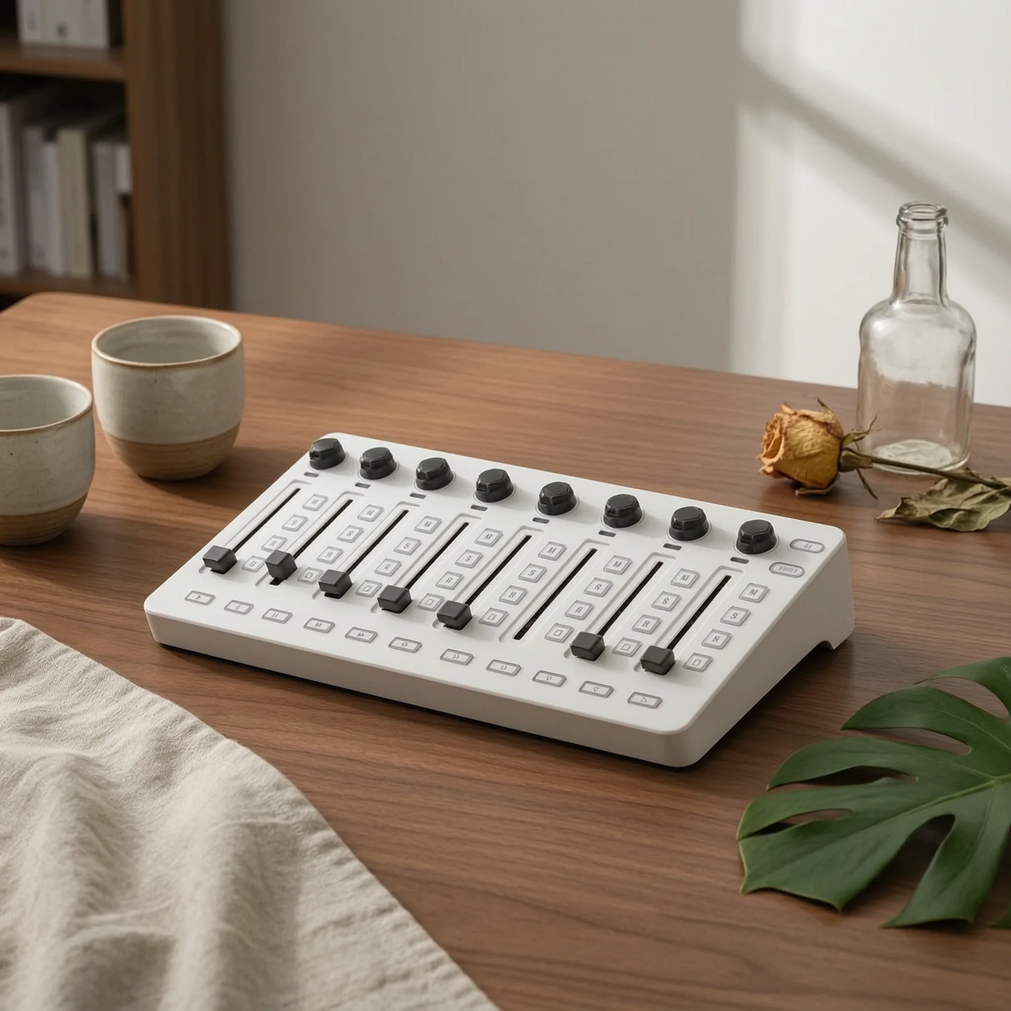 MIDI Controller with Faders Slim USB MIDI Fader Controller Control Surface Multi-Channel Mixing Console Plug-and-Play