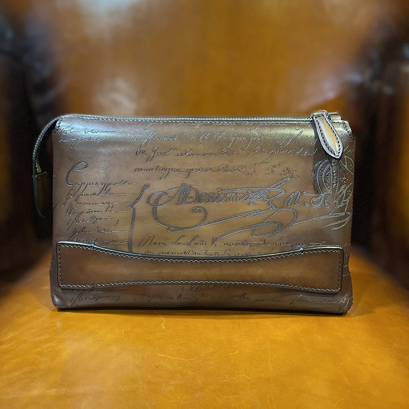 

DIMY 2025 Men's Handbag Luxury Handbag Leather Wallet New Large Capacity Handbag Men's Wallet