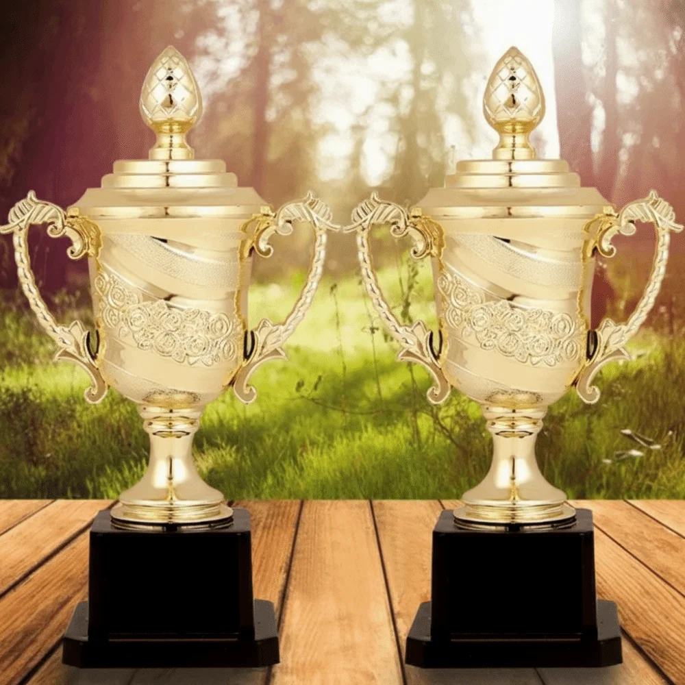 

Новый золотой наградной кубок из пластика «Магнолия» для школы, награда за победу, приз для спортивных победителей, игрушка-трофей