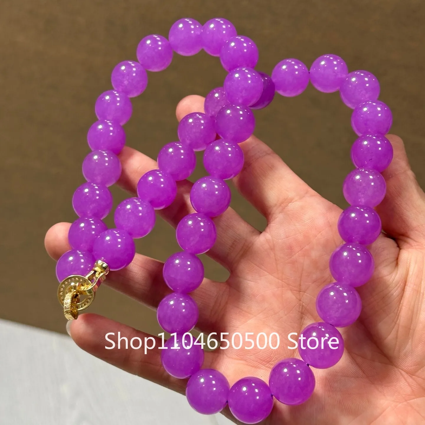 

14mm Certified Natural round ice violet Myanmar Jade Jadeite beads Necklaces