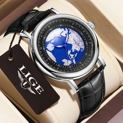 Man Watch LIGE Top Brand Luxury Leather Casual Sports Quartz Watches for Men Fashion Military Waterproof Clocks Reloj Hombre+Box