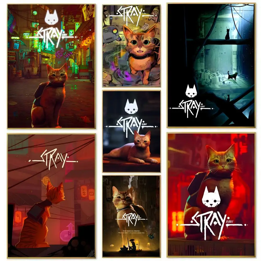 Adventure Game S-Stray Poster High-definition Art Sticker Self Adhesive Waterproof Home Decoration For Living Room