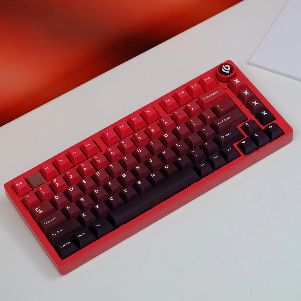 Red Luck Gradiente Keycaps Set, Perfil Cereja, PBT Dye Sublimação Key Cap para MX Jogo Mecânico, Acessórios Teclado, 1 Set