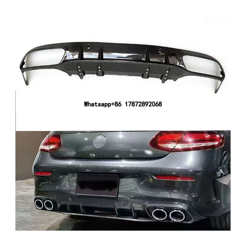 

For 2015-2021 C-Class W205 2-door C63, W205 Coupe Rear Bumper Diffuser, Genuine Carbon Fiber C63 Type Diffuser