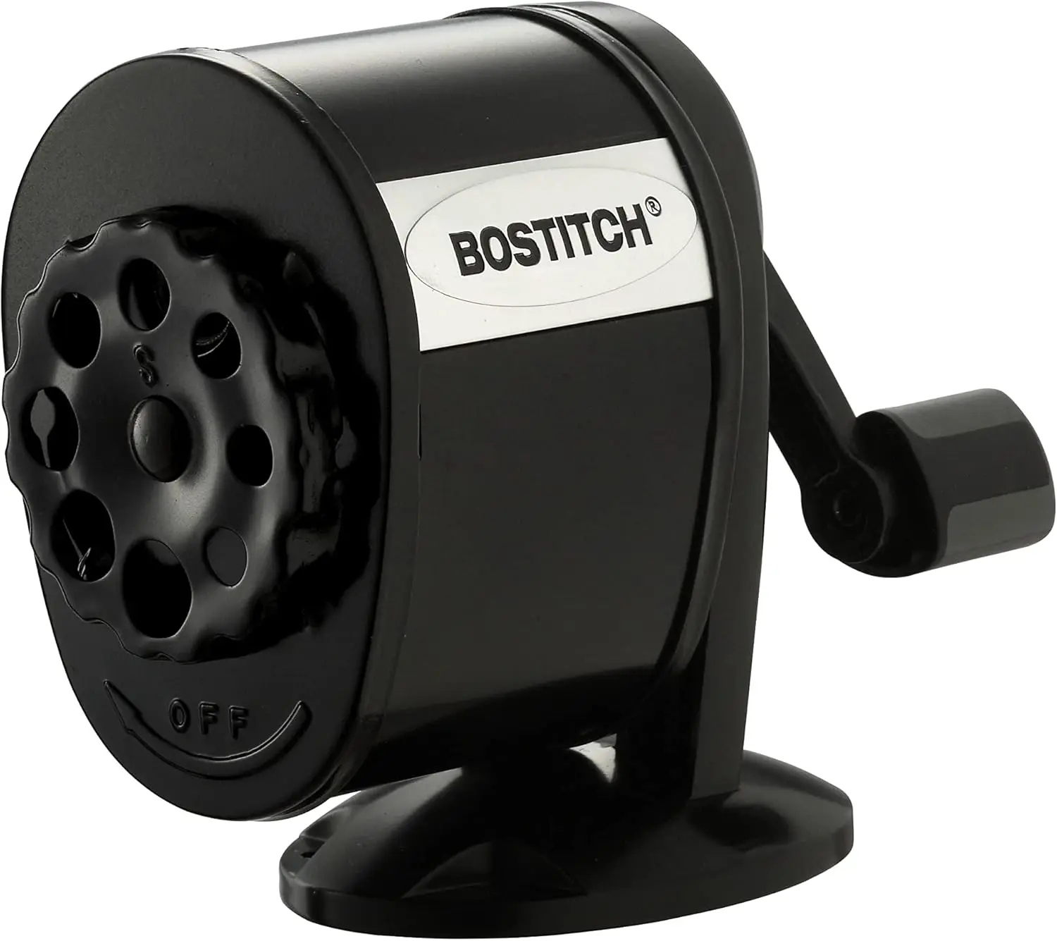 

8-Hole Manual Pencil Sharpener, Dual Cutter, 6X Longer Life, Vertical/Horizontal Mount, Black