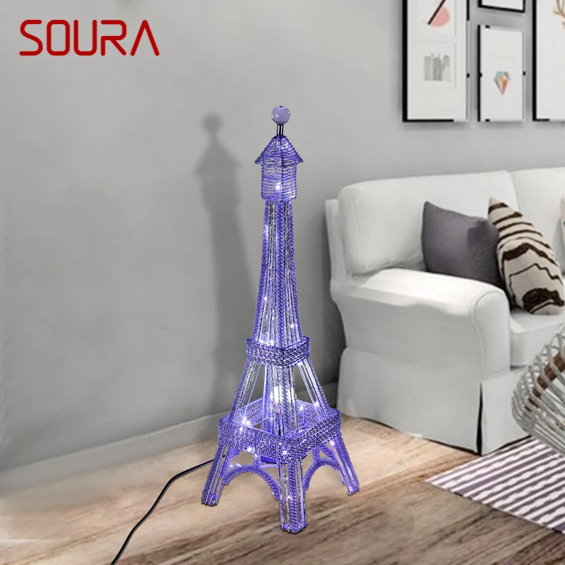 SOURA Nordic Floor lamp Modern Art Iiving Room Bedroom Hotel LED Aluminum Wire Originality Tower Decorative Standing Light